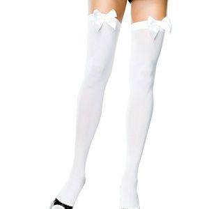 Leg Avenue Opaque Thigh High Stocking w Bow